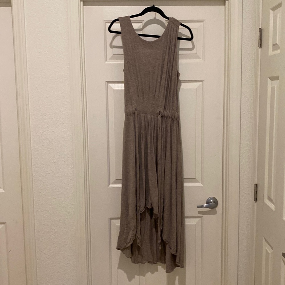 Marc by Marc Jacobs boho high-low grey dress. Cinched tie waist